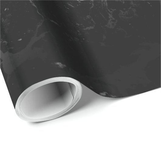 Papier Cadeau conception abstraite en marbre noir (Coin rond)