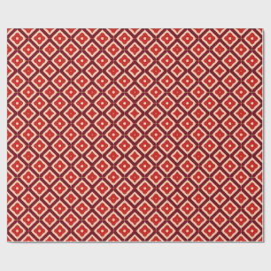 Papier Cadeau Conception Abstraite Géométrique Rouge
