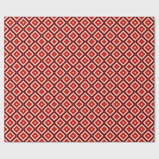 Papier Cadeau Conception Abstraite Géométrique Rouge (Plat)
