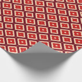 Papier Cadeau Conception Abstraite Géométrique Rouge (Coin)