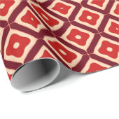 Papier Cadeau Conception Abstraite Géométrique Rouge (Coin rond)