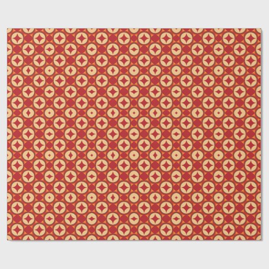 Papier Cadeau Conception Abstraite Géométrique Rouge (Plat)