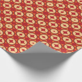 Papier Cadeau Conception Abstraite Géométrique Rouge (Coin)