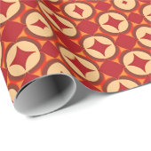 Papier Cadeau Conception Abstraite Géométrique Rouge (Coin rond)