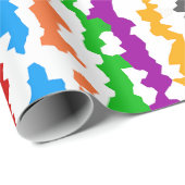 Papier Cadeau Conception Abstraite Irrégulière Colorée Blanche (Coin rond)