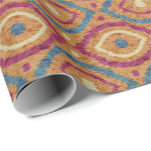 Papier Cadeau Conception abstraite rétro dans le style Ikat nava (Coin rond)