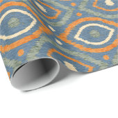 Papier Cadeau Conception abstraite rétro dans le style Ikat nava (Coin rond)