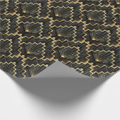 Papier Cadeau Conception Art Déco noir et or (Coin)