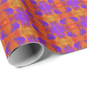 Papier Cadeau Conception artistique graphique abstraite orange v (Coin rond)