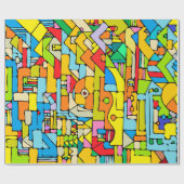 Papier Cadeau Conception avec blocs de couleurs (Plat)