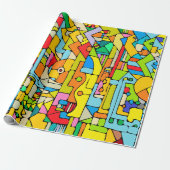 Papier Cadeau Conception avec blocs de couleurs (Déroulé)