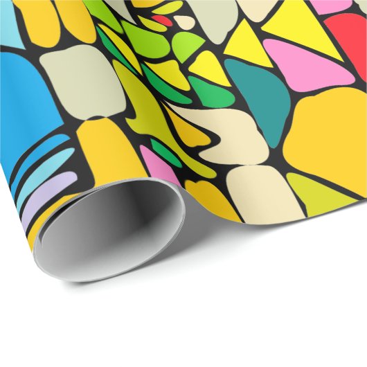 Papier Cadeau Conception avec blocs de couleurs (Coin rond)