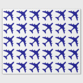 Papier Cadeau Conception blanche bleue d'avion (Plat)
