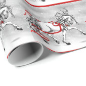 Papier Cadeau Conception blanche de Noël d'étalon (Coin rond)