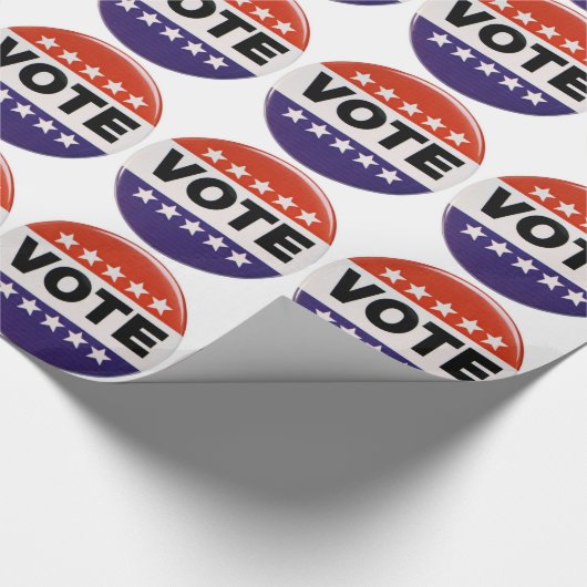 Papier Cadeau Conception blanche et bleue rouge de vote (Coin)