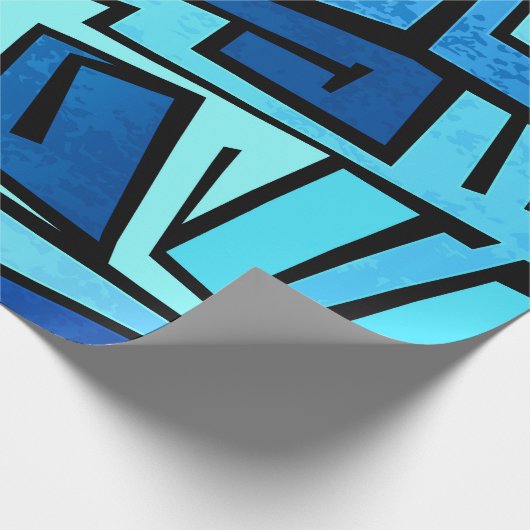 Papier Cadeau Conception bleue de graffiti (Coin)