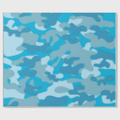 Papier Cadeau Conception bleue et grise de Camo (Plat)