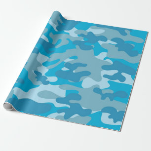 Papier Cadeau Conception bleue et grise de Camo