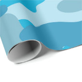 Papier Cadeau Conception bleue et grise de Camo (Coin rond)