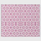 Papier Cadeau conception boho rose bébé (Plat)