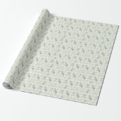 Papier Cadeau Conception botanique sans couture vert sauge (Déroulé)