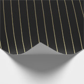 Papier Cadeau Conception brillante fascinante rayée d'or noir (Coin)