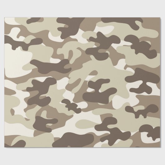 Papier Cadeau Conception Brown de Camo (Plat)
