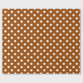 Papier Cadeau Conception Brown de Pois blancs (Plat)