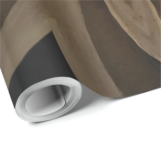 Papier Cadeau Conception Brown rustique de kaléidoscope de fleur (Coin rond)