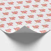 Papier Cadeau conception cardiaque florale sur blanc (Coin)