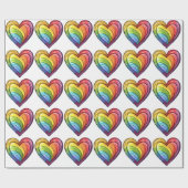 Papier Cadeau Conception cardiaque gay pride (Plat)