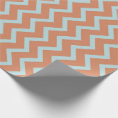 Papier Cadeau Conception Chevron Bold : Rayure Orange et Bleu Cl (Coin)