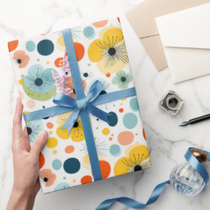 Papier Cadeau Conception colorée de motif floral Abstrait