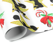 PAPIER CADEAU CONCEPTION COLORÉE DE NOËL (Coin rond)