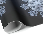Papier Cadeau Conception complexe de flocon de neige sur Arrière (Coin rond)