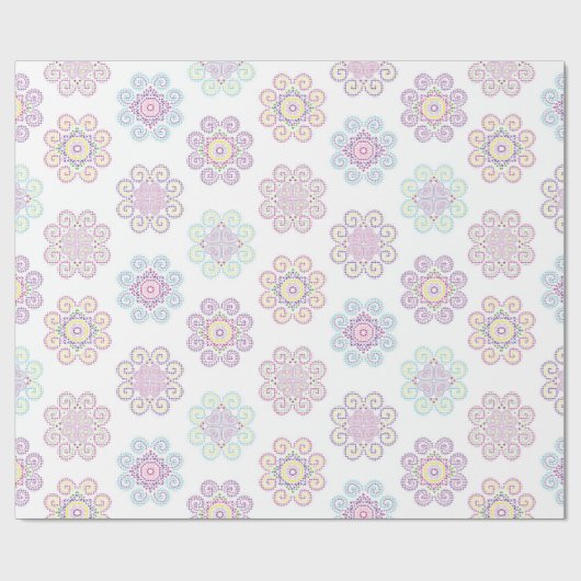 Papier Cadeau Conception couleur vive inspirée par Hmong (X-Larg (Plat)