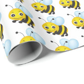 Papier Cadeau Conception d'abeilles (Coin rond)