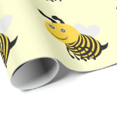 Papier Cadeau Conception d'abeilles (Coin rond)