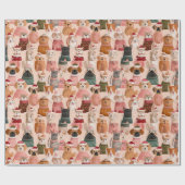 Papier Cadeau conception d'animal charmant (Plat)