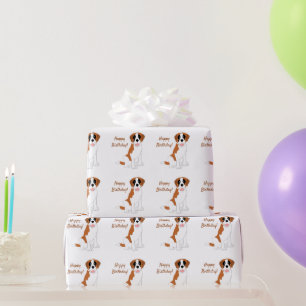 Papier Cadeau Conception d'anniversaire de chien Saint-Bernard