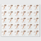 Papier Cadeau Conception d'anniversaire de chien Saint-Bernard (Plat)