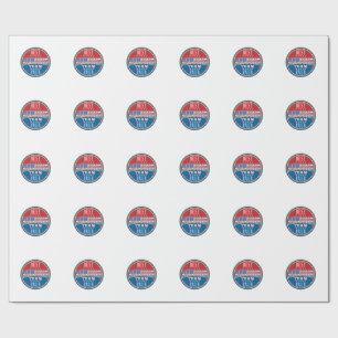 Papier Cadeau Conception de badge vintage patriotique d'équipe d