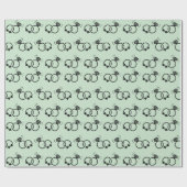 Papier Cadeau Conception de bagues de mariage classiques vert cl (Plat)