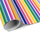 Papier Cadeau Conception de bandes verticales colorées (Coin rond)