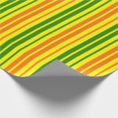 Papier Cadeau Conception de bandes verticales orange jaune vert (Coin)