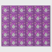 Papier Cadeau Conception de batterie Anniversaire (Plat)