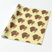 Papier Cadeau Conception de bison de couleur de fond (Déroulé)