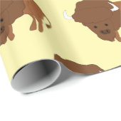 Papier Cadeau Conception de bison de couleur de fond (Coin rond)