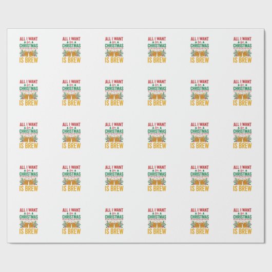 Papier Cadeau Conception de boisson de vacances Christmas Brew (Plat)