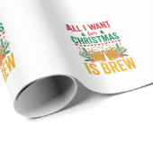Papier Cadeau Conception de boisson de vacances Christmas Brew (Coin rond)